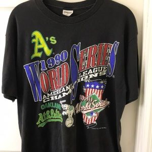 Vintage 1990 Oakland A’s Word Series Tee